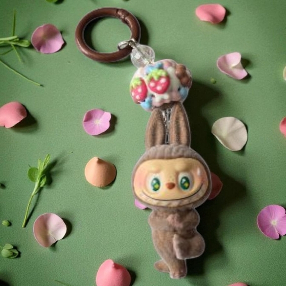 Fashion Labubu Accessories - Adorable Brown Labubu Keychain